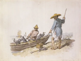 Pescadores chinos con cormoranes